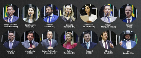 Olha a patotinha de deputados que derrubou a PEC BBB para os ricos continuar isentos de impostos enquanto você paga o salários deles