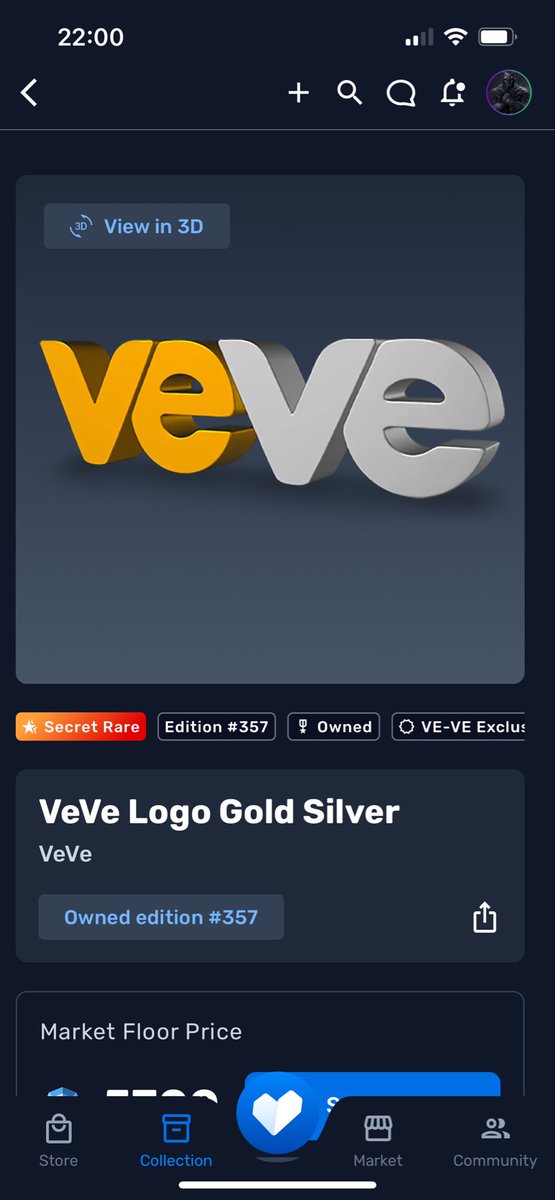 DTribezz's tweet image. Just added this beauty to the collection! VeVe Logo Gold &amp;amp; Silver (Secret Rare) — Edition #357 locked in 💛🤍 A true symbol of VeVe history 🔥🔥🔥#VeVeCollectibles  #VeVeFam
