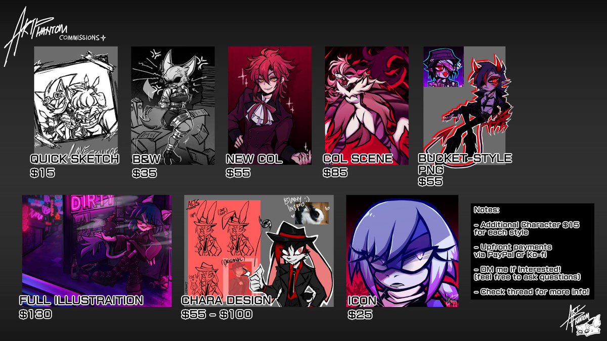 Speed_Demon17's tweet image. COMMISSION INFO! ✧*

Here’s a list of styles and services I offer. 
Bringing back some old favorites and adding a few new ones. Check the thread for details on pricing, extras, and how I work.

Shares appreciated! DM me if interested~
#commission #artcommission #commissionsheet