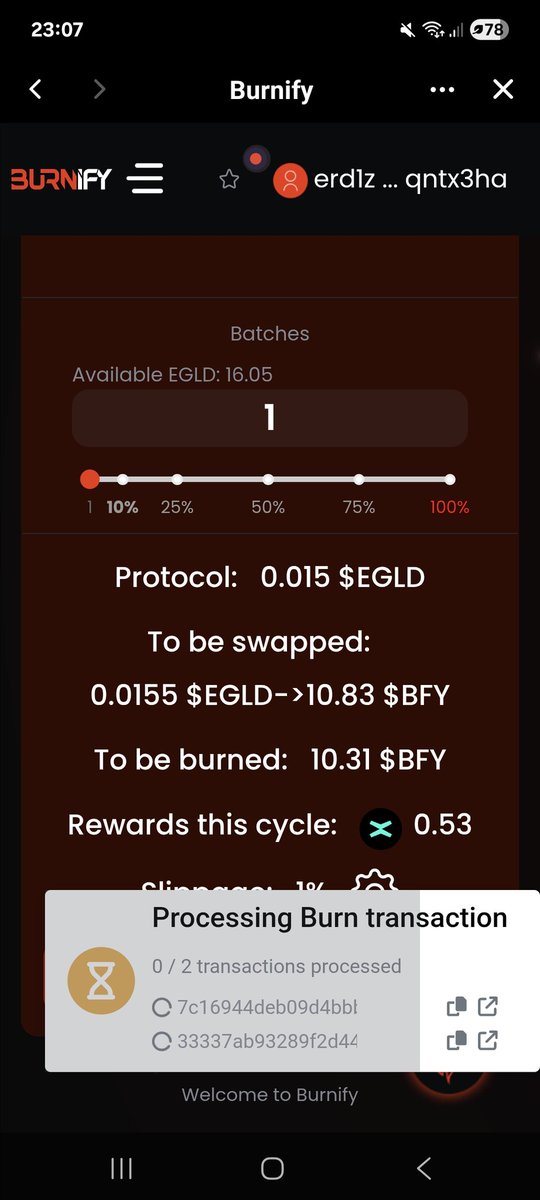 🔥Day 57 of burning a daily $BFY batch on <a href="/BurnifyApp/">Burnify</a>!

👊If you’re a holder, join the trend,and let’s show the whole <a href="/MultiversX/">Multiversᕽ</a>  the bond of burners!

💬One batch a day keeps inflation away!

<a href="/PulsarMvX/">ᕈulsar on MultiversX</a> send 0.1 BFY to 25 reactions