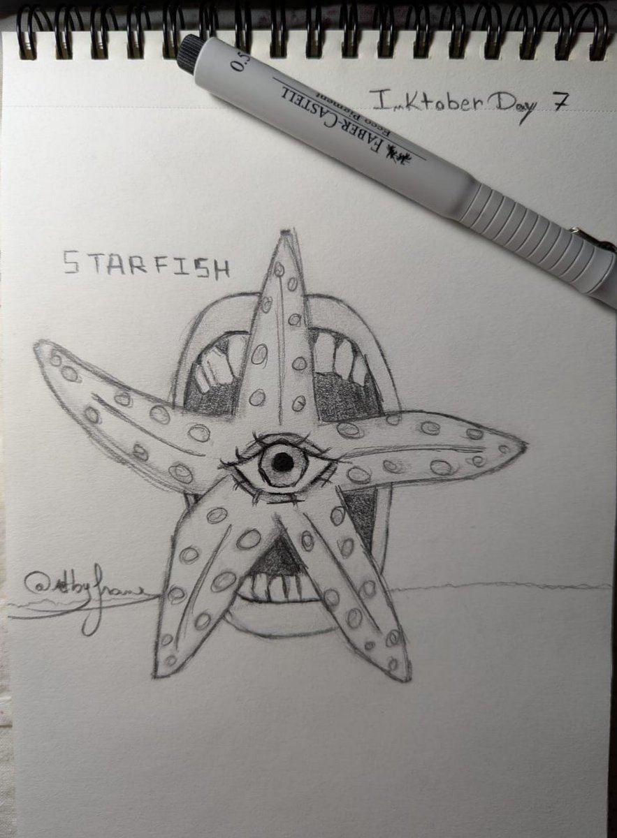 artb_yfran's tweet photo. Inktober Day 7: Starfish 🌟 

#Inktober #inktoberday7 #starfish #sketchbook https://t.co/UIvAVUlyyZ