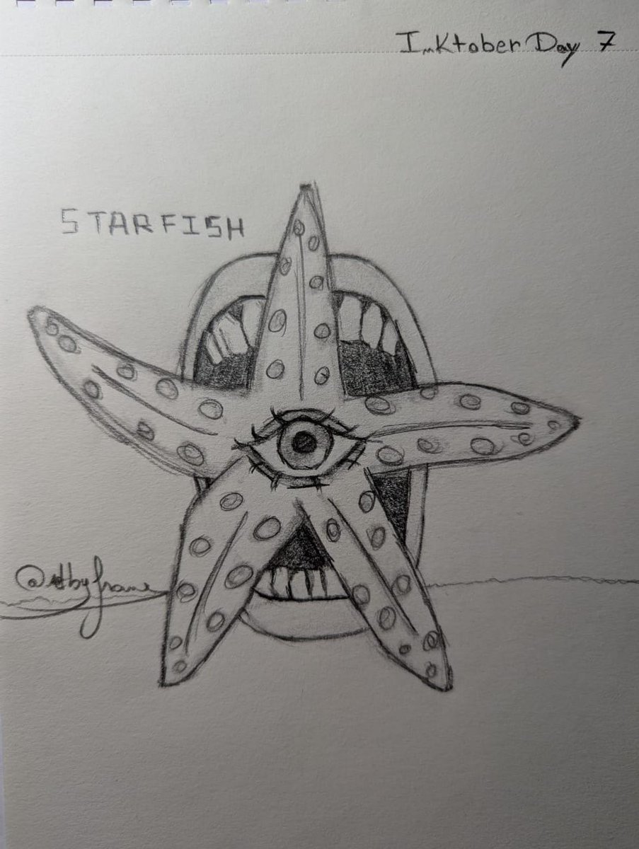 artb_yfran's tweet photo. Inktober Day 7: Starfish 🌟 

#Inktober #inktoberday7 #starfish #sketchbook https://t.co/UIvAVUlyyZ