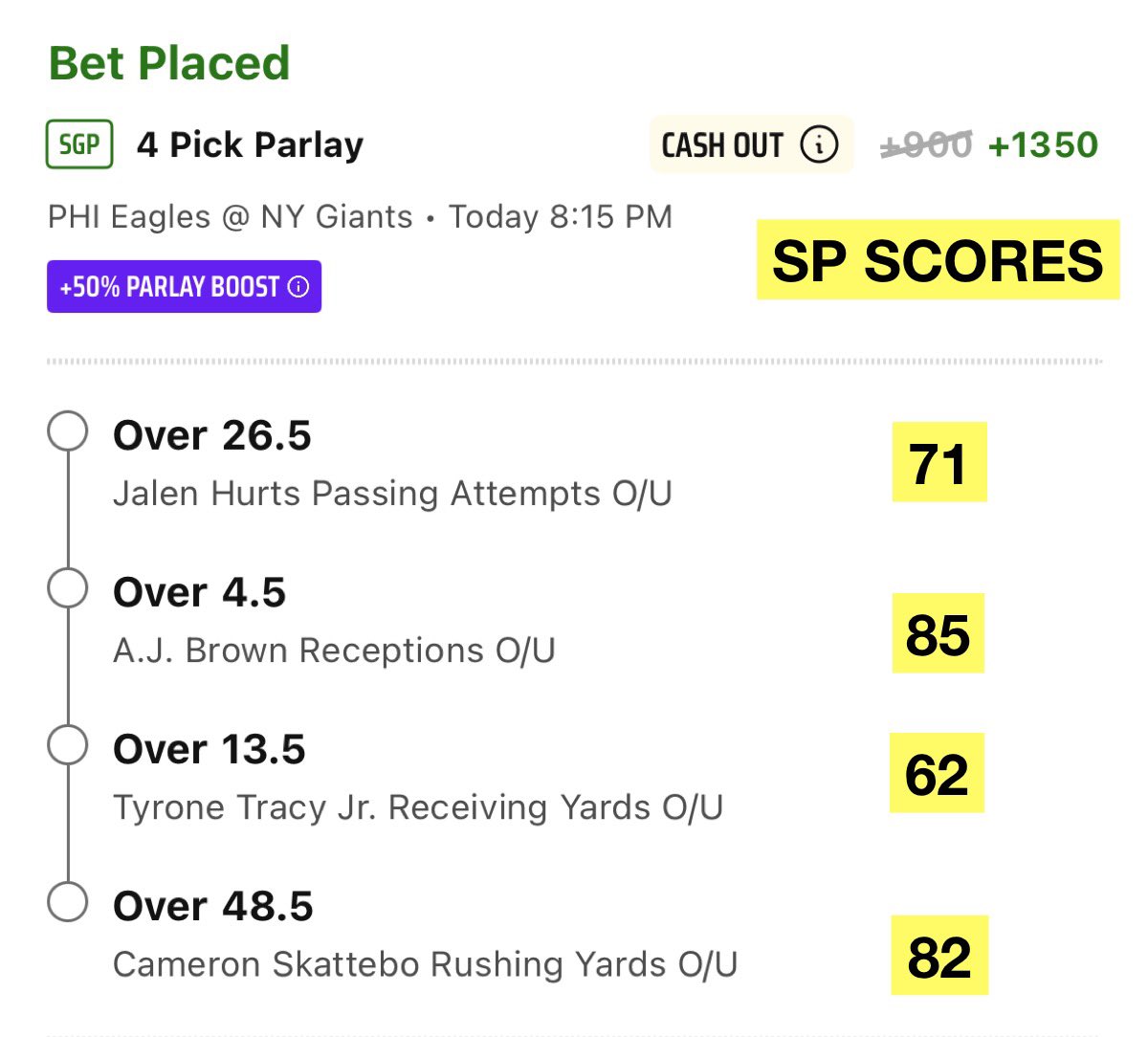 SmartPicksPro's tweet image. 🏈 +1350 Monday Night Mega

Tap ❤️ if you’re tailing.

Use code SMART &amp;amp; get your first month for just $9.99 ➡️ flashpicks.bet/smartpicks