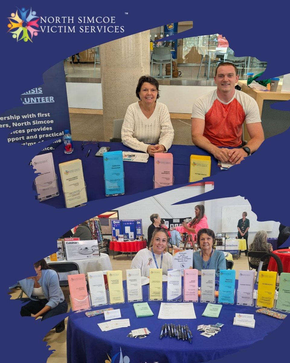 NorthSimcoeVS's tweet image. Huge thanks to Trish, Miller &amp;amp; Julie for repping NSVS at two amazing events:

📍 Sept 16 – Lakehead U Community Fair
📍 Oct 2 – 40th Rama Health Fair

Your passion, heart &amp;amp; commitment help us connect, support &amp;amp; grow 💙

#VolunteerAppreciation #NSVS #CommunityStrong #ThankYou