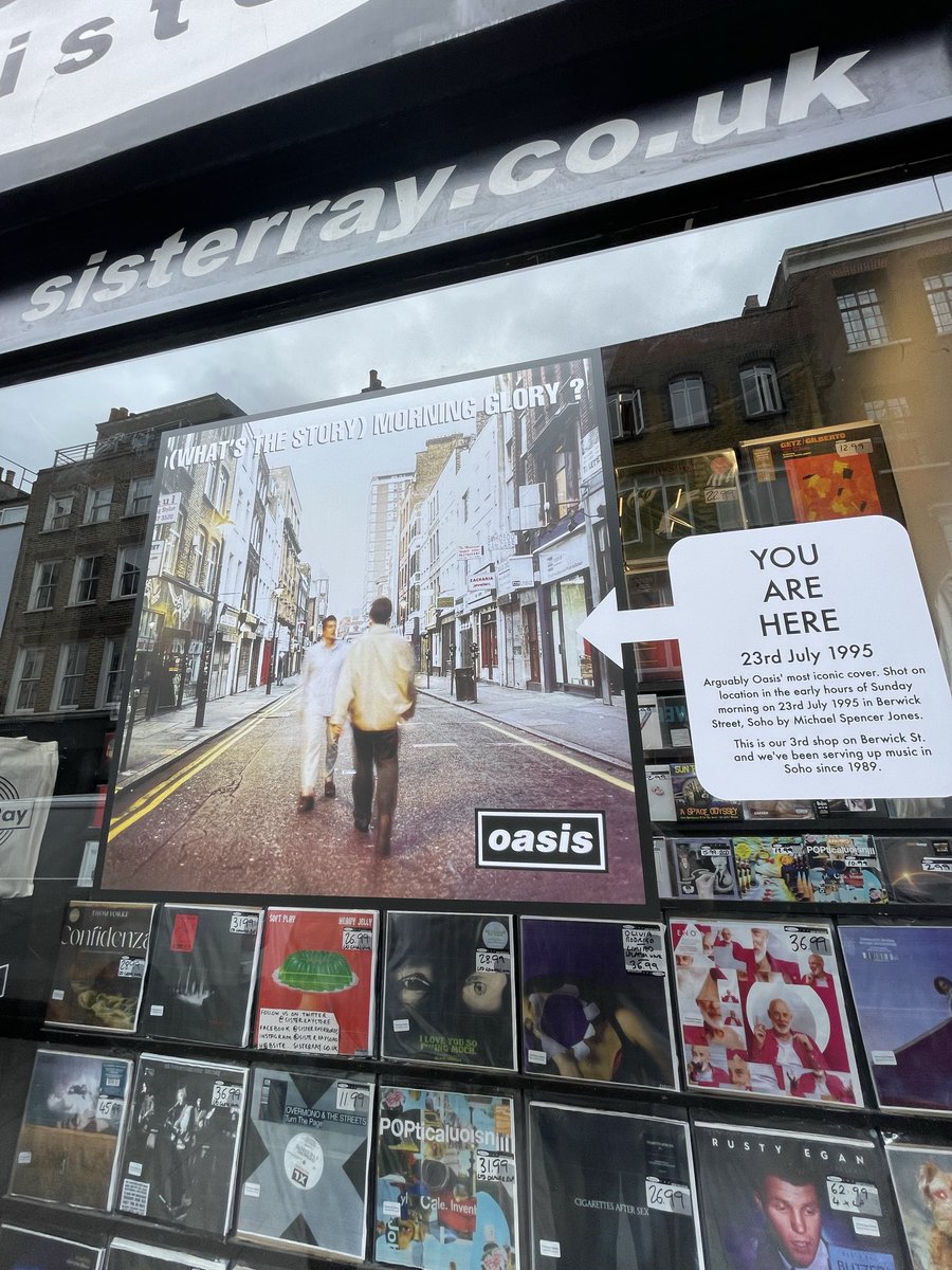 Wilderness_Alex's tweet photo. July 22, 2024. I met @MicrodotCreativ that day ‘on official business in London’. I probably said, ‘I was on Berwick street earlier, isn’t it the anniversary of the WTSMG shoot?’ - he played it cool and didn’t tell me he’d be returning to photograph the site the next morning! https://t.co/OdfxhKAM1k