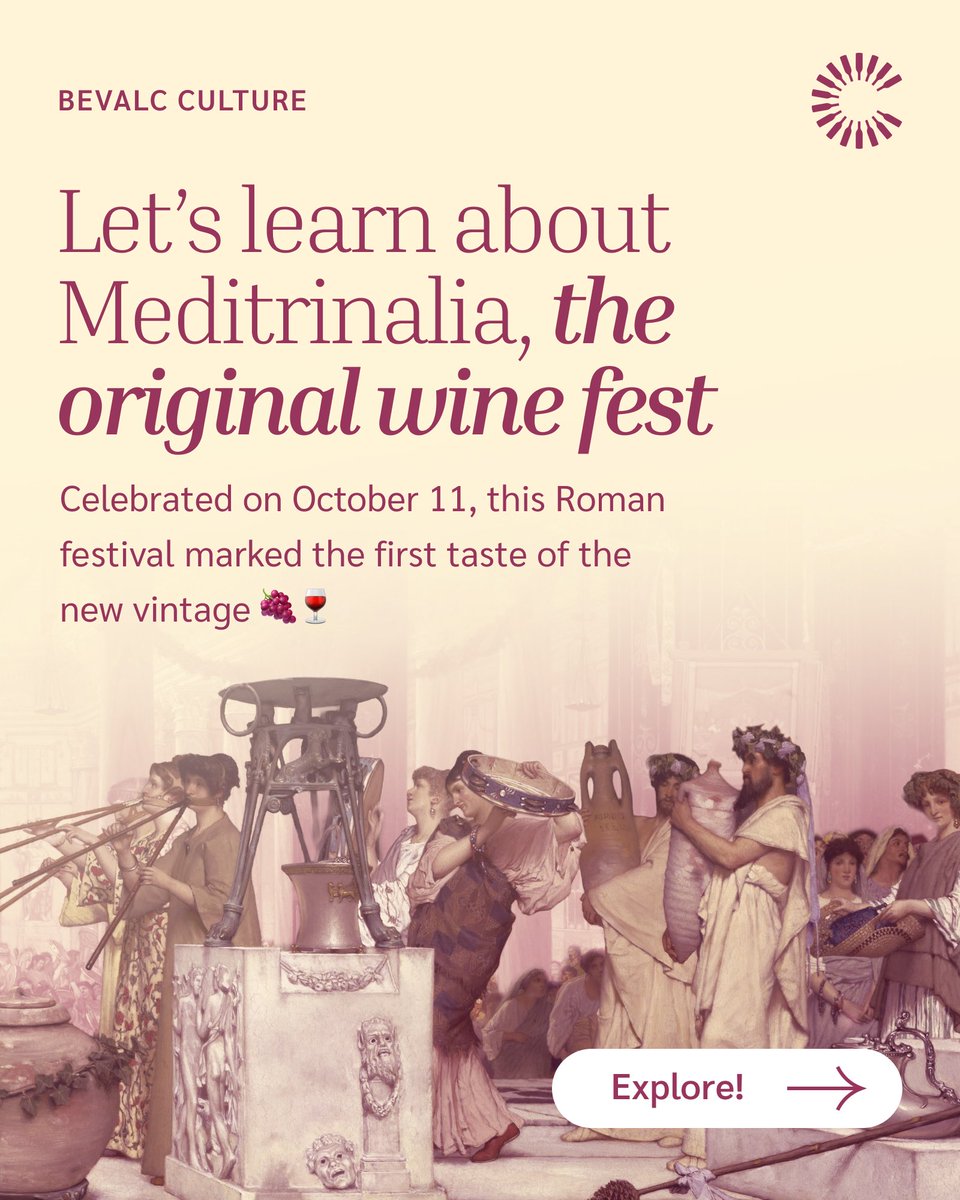 ClaretPlan's tweet image. 🍷 The Romans had a wine fest for healing.
Every Oct 11, they celebrated Meditrinalia — the first taste of the new vintage, mixed with old wine for good health.

We usually focus on supply chain, but this one deserved a post.

#BevAlc #WineHistory #ClaretSolutions