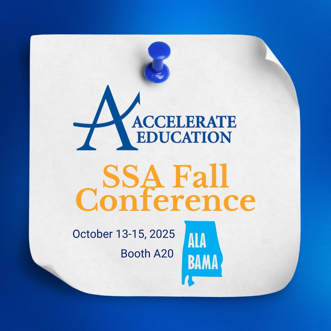 AccelerateEd's tweet image. We are a Blue Sponsor of the School Superintendents of Alabama Fall Conference!

Stop by Booth A20 to meet Lisa, our Alabama representative, and explore how our flexible, fully customizable K–12 curriculum can support your district's goals.

#SSA2025 #AlabamaSuperintendents