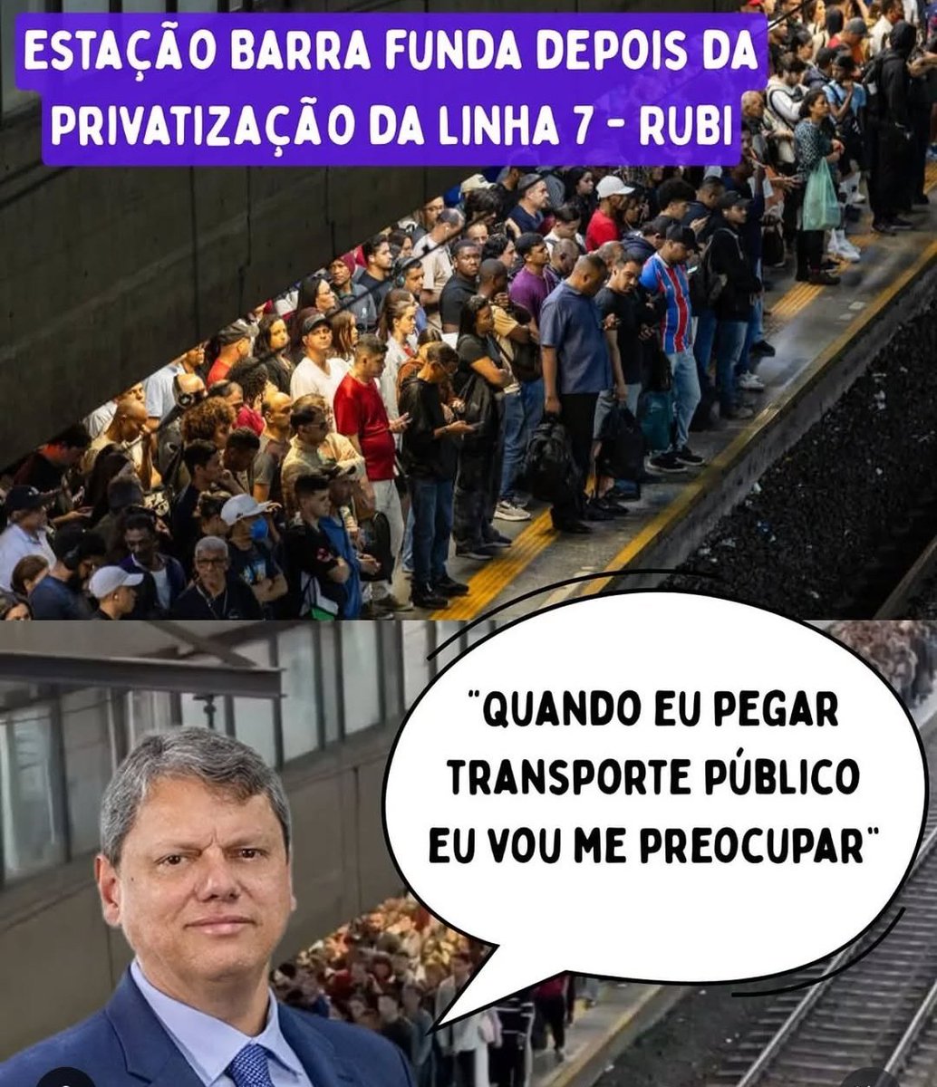 OPESTEOFICIAL's tweet photo. "Quando eu pegar transporte público eu vou me preocupar". Tarcísio de Freitas https://t.co/PVuYnU9dQZ