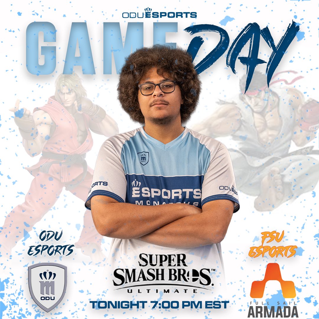 GAME DAY ! Watch Varsity Super Smash Bros play against Full Sail University Armada TONIGHT @ 7:00 PM EST !

👾twitch.tv/oduesports

#esports #ssbu #smashbros #collegiateesports