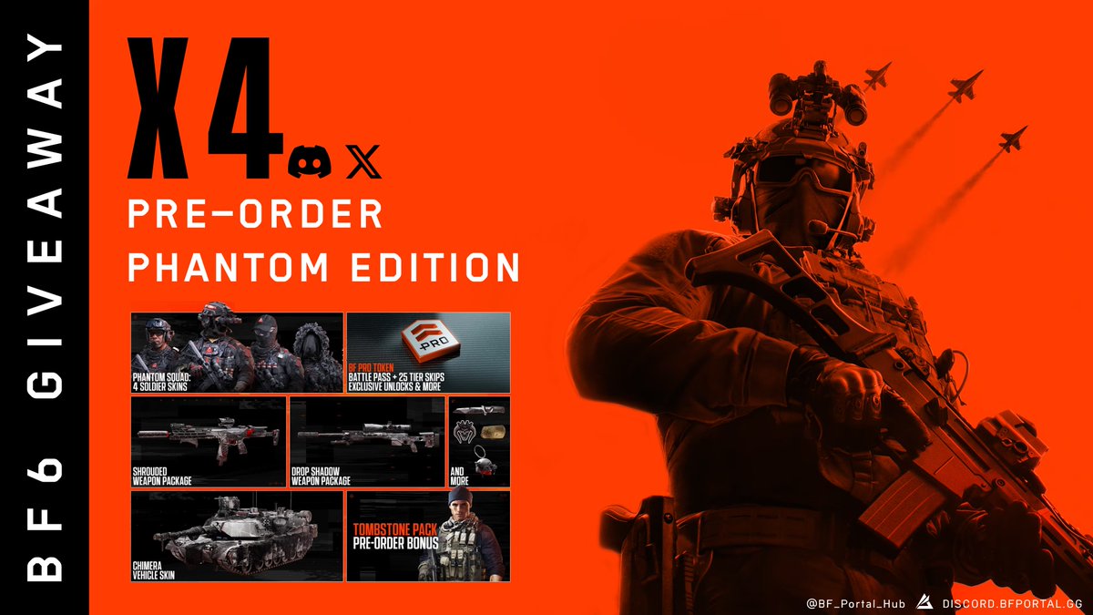 BF_Portal_Hub's tweet image. BF6 Phantom Edition Pre-Order GIVEAWAY!  

4 Keys &amp;gt; 2 ways to Participate  

1 | RT this tweet and follow @BF_Portal_Hub
2 | Join Our Discord (link in Bio) and register 

Ends on launch time!
