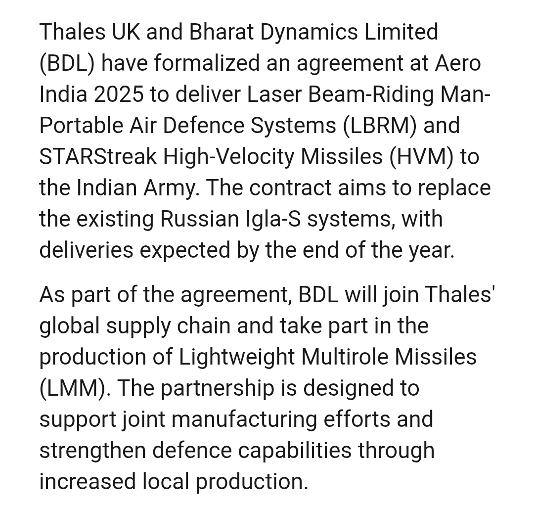 officialTatya_1's tweet photo. We already knew about it, didn’t we?
#AeroIndia2025 #Martlet #LMM #Thales https://t.co/65iDq6guab