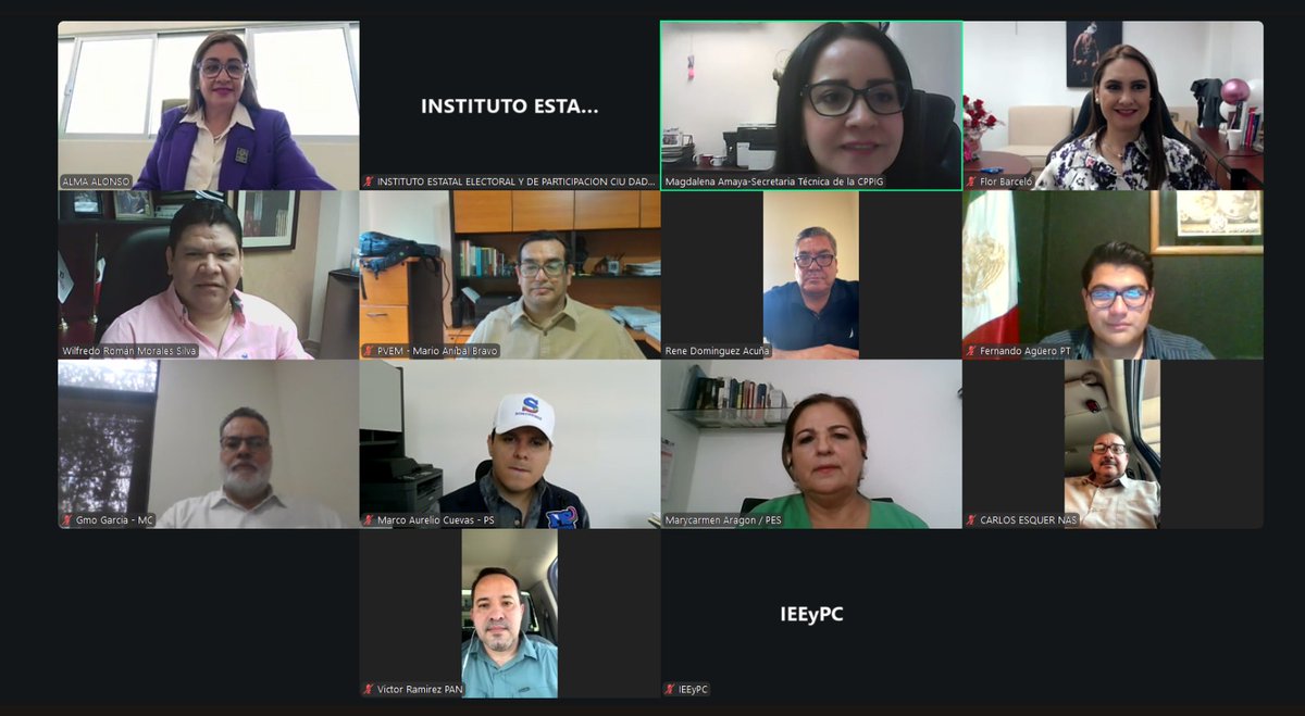 Hoy se celebró sesión extraordinaria de la Comisión Permanente de Paridad e Igualdad de Género del #IEESonora, misma que inició con el acto protocolario de rotación  de la nueva presidencia a cargo de la consejera electoral Alma Lorena Alonso Valdivia <a href="/almaalonso19/">Alma Alonso</a>; también