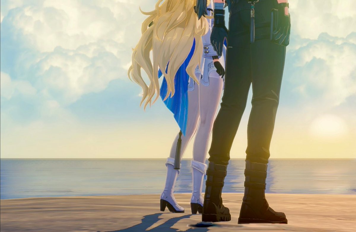 KagaOnda's tweet photo. The way Kuros wrote Rover and Phoebe's relationship and interactions ever since the start of Rinascita is literally the cutest of all the girls. 

> She is the first one who welcomes Rover into the land of Rinascita City
> She is the one who went on a date with Rover right after the Carnevale.
> She is the one who is canonically living with Rover on the fishing island for weeks and roaming the ocean together, alone, inside a covered boat.

EVEN Zani found Rover and Phoebe's relationship too adorable and had to tease them under the vault.

And after holding firm to her own belief, Phoebe returns with the new Order in 2.7, successfully standing by Rover in saving Rinscita. 

Having all of Rover's trust and him putting all of Rinascita's future in her hand, Phoebe undoubtedly will become an important figure chosen by Cartethya to help lead the Order.

Truly perfect. My Phoebe, my light.

#WutheringWaves 2.7