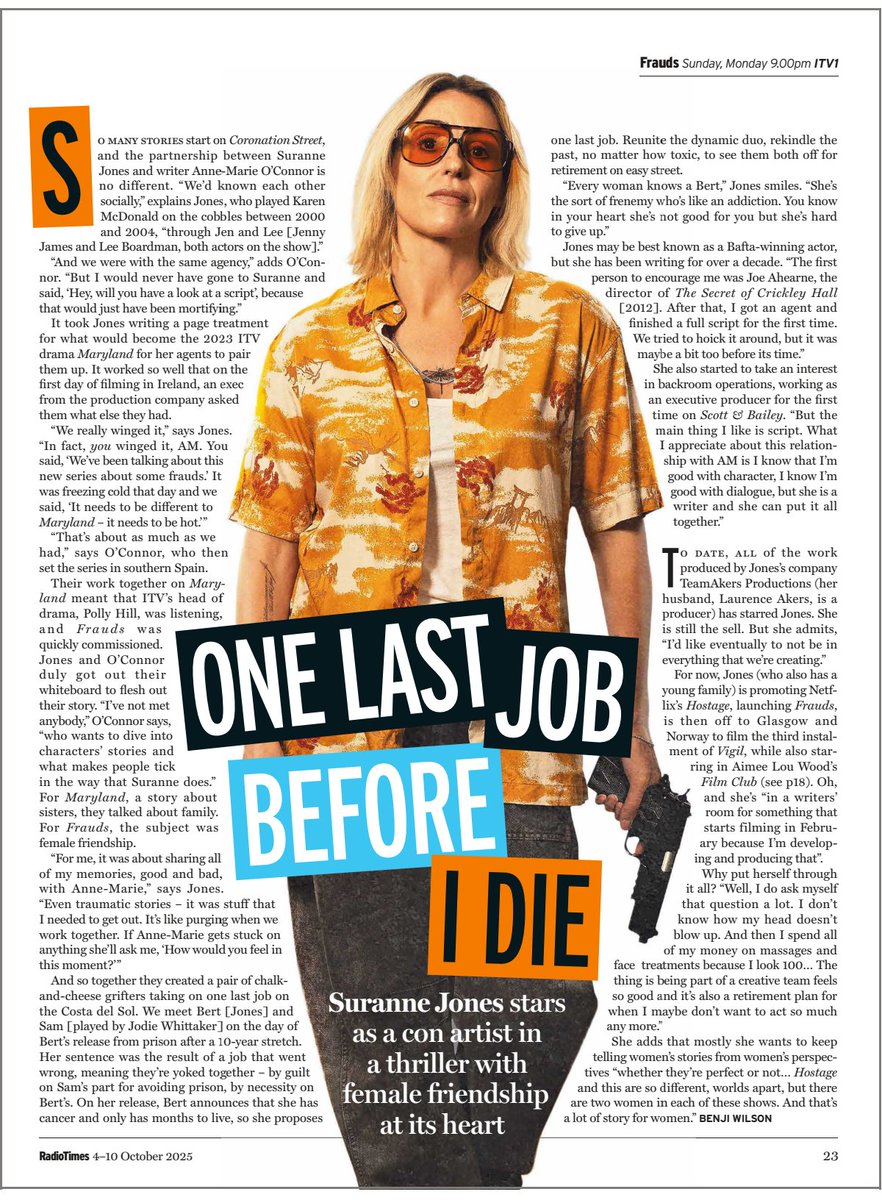 Bit late with these press pieces but will share anyway for anyone abroad, Suranne Jones interview #Frauds