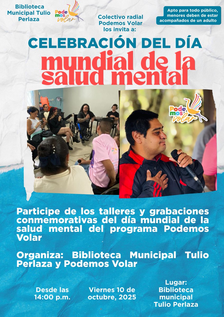 Les compartimos el afiche de la actividad conmemorativa del día de salud mental de este viernes 10.