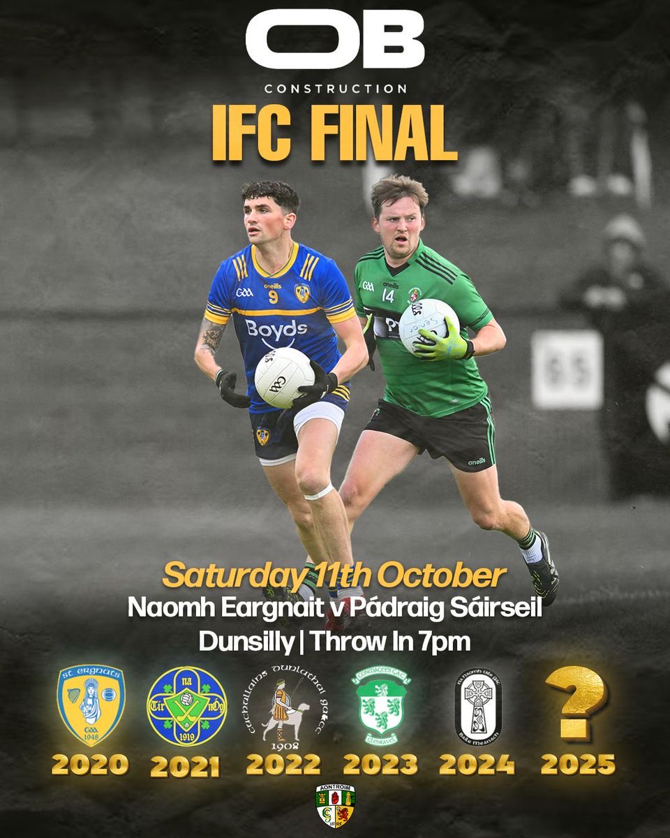 AontroimGAA's tweet photo. The Antrim Club Football Finals 2025
Who will be the next team to write their name in the history books โโ๏ธ๐๐
#ClubFinals #SupportYourClub https://t.co/RoIjfBVNvu