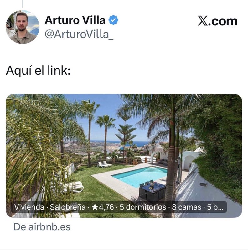 Kirghisz's tweet photo. 🔴 #ACTUALIDAD | La exclusiva villa de lujo de Barbie Gaza en Salobreña, 1.000 metros, piscina, ‘spá’ y chef privado, desaparece misteriosamente del portal de AirBnB a las 24 horas de conocerse su existencia por parte del ‘influencer’ Arturo Villa, y después de que los usuarios comenzaran a preguntar cómo una pareja con un solo sueldo de policía local podía permitírselo | •Link:👉 https://t.co/g1YrXRMVMN