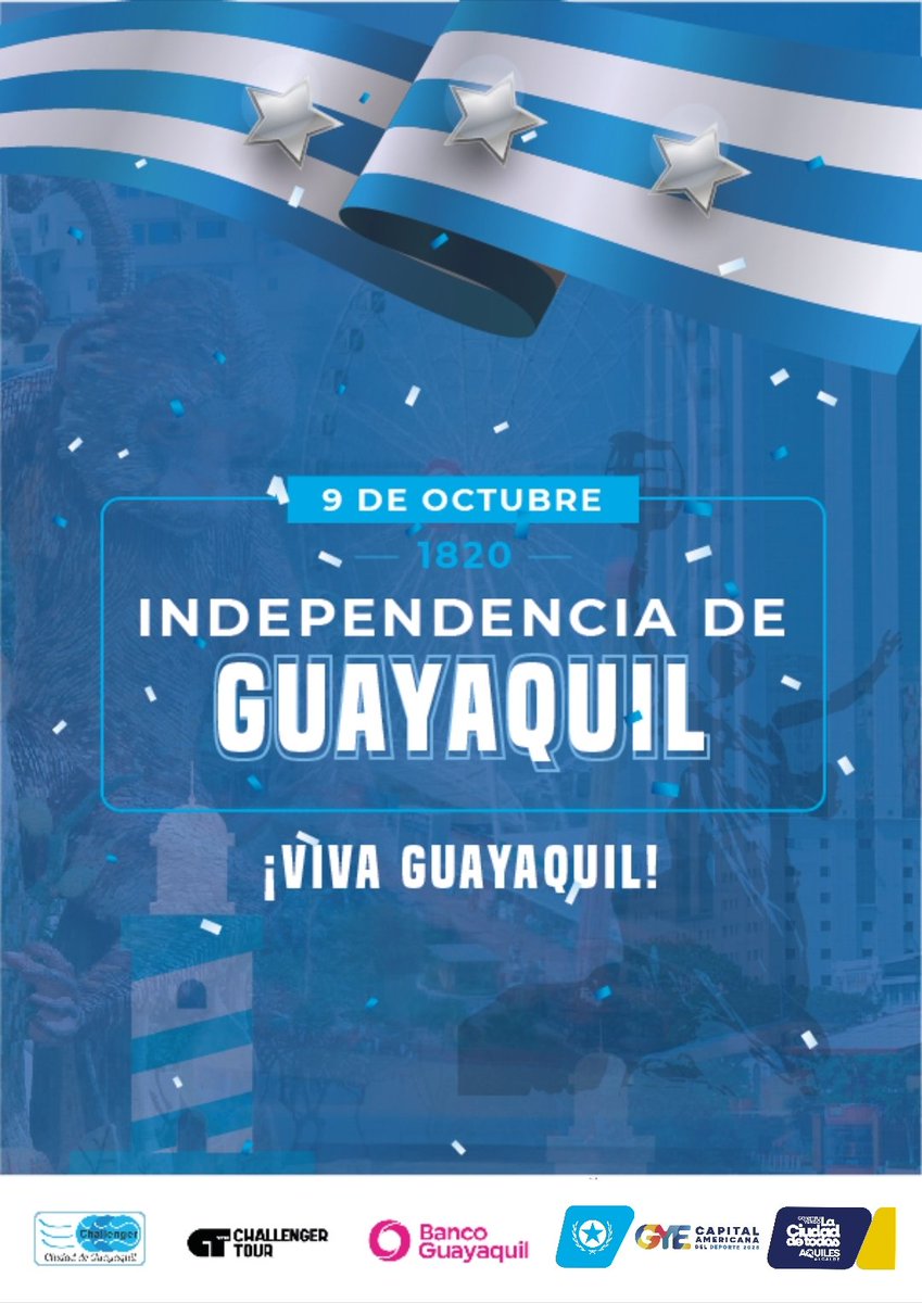 Challenger de Guayaquil (@challengye05) on Twitter photo Viva Guayaquil! Nuestra ciudad celebra 205 años de independencia 🎊🙌🏻.
Nosotros la homenajeamos a nuestra manera, con el mejor tenis @atpchallengertour 💪🏻🎾 Copa <a href="/BancoGuayaquil/">Banco Guayaquil</a> <a href="/alcaldiagye/">Muy Ilustre Municipalidad de Guayaquil</a> Viva Guayaquil! Nuestra ciudad celebra 205 años de independencia 🎊🙌🏻.
Nosotros la homenajeamos a nuestra manera, con el mejor tenis @atpchallengertour 💪🏻🎾 Copa <a href="/BancoGuayaquil/">Banco Guayaquil</a> <a href="/alcaldiagye/">Muy Ilustre Municipalidad de Guayaquil</a>