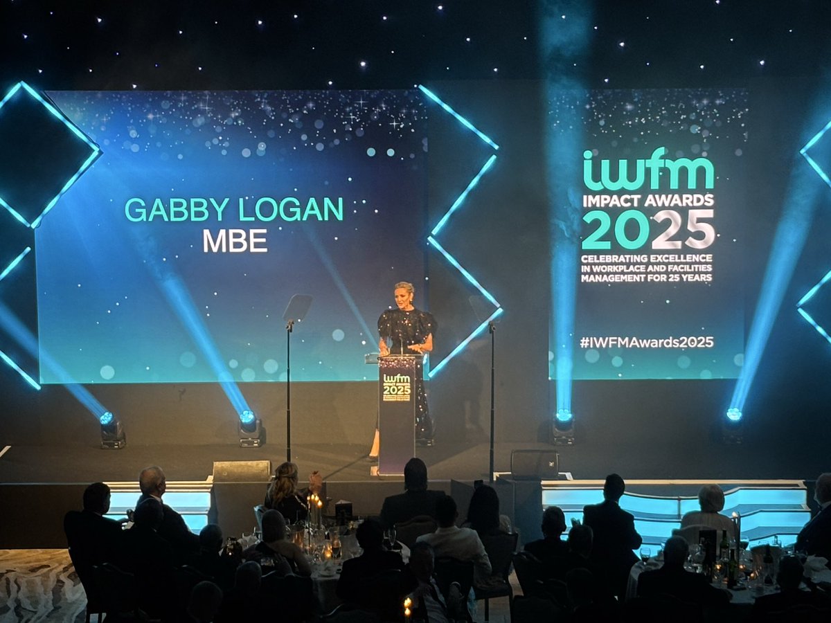 A huge welcome to our brilliant #IWFMAwards2025 host <a href="/GabbyLogan/">Gabby Logan</a> Logan MBE!