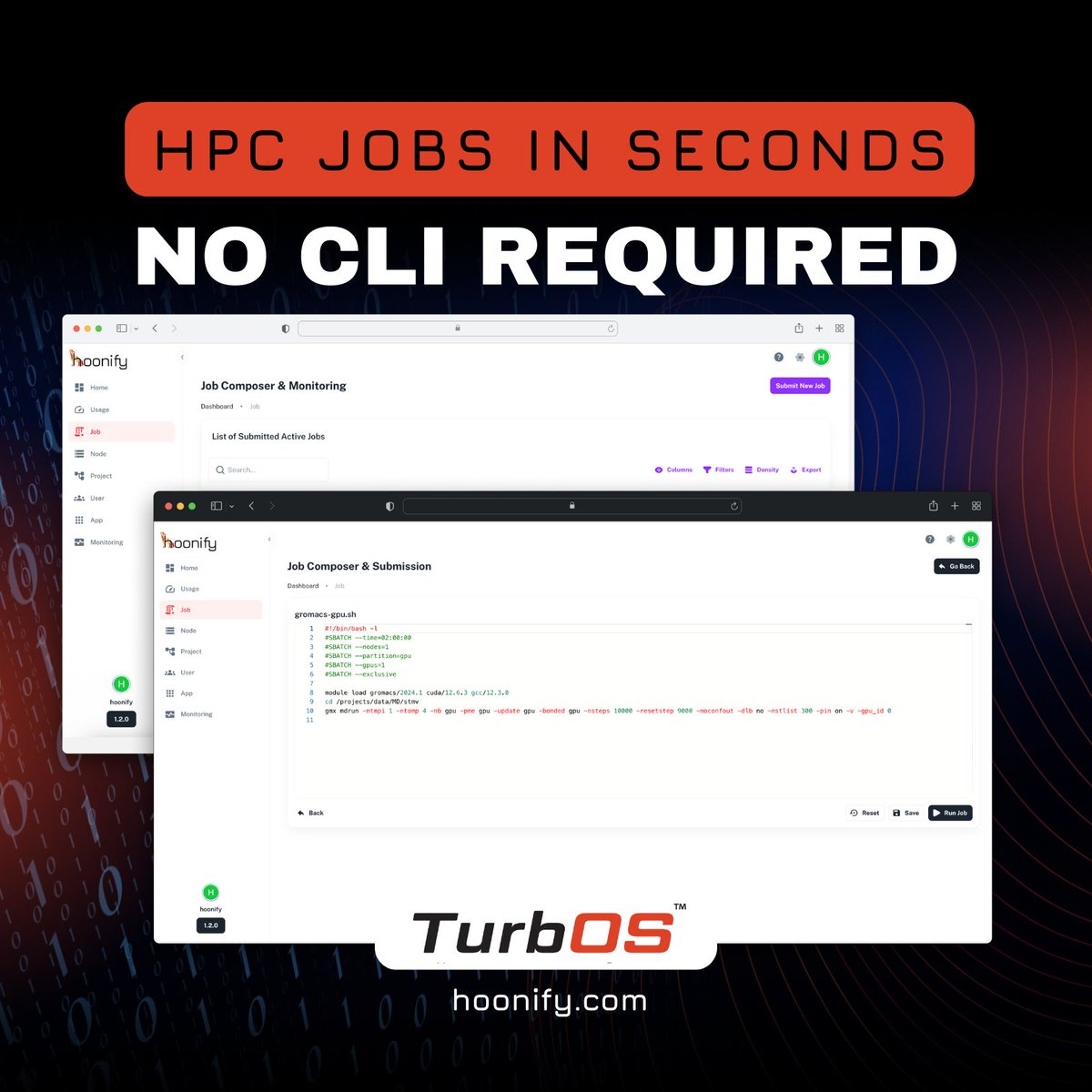 hoonify_tech's tweet image. Just click, run, and compute.🖱️💻
Run workloads without the command line.
With TurbOS, launching HPC jobs is as simple as clicking “Run.”
No CLI expertise required.

Visit 👉 na2.hubs.ly/H01w1Tt0 for details! 
#HPC #Hoonify #Supercomputing #TurbOS #CLI #Compute #Workloads