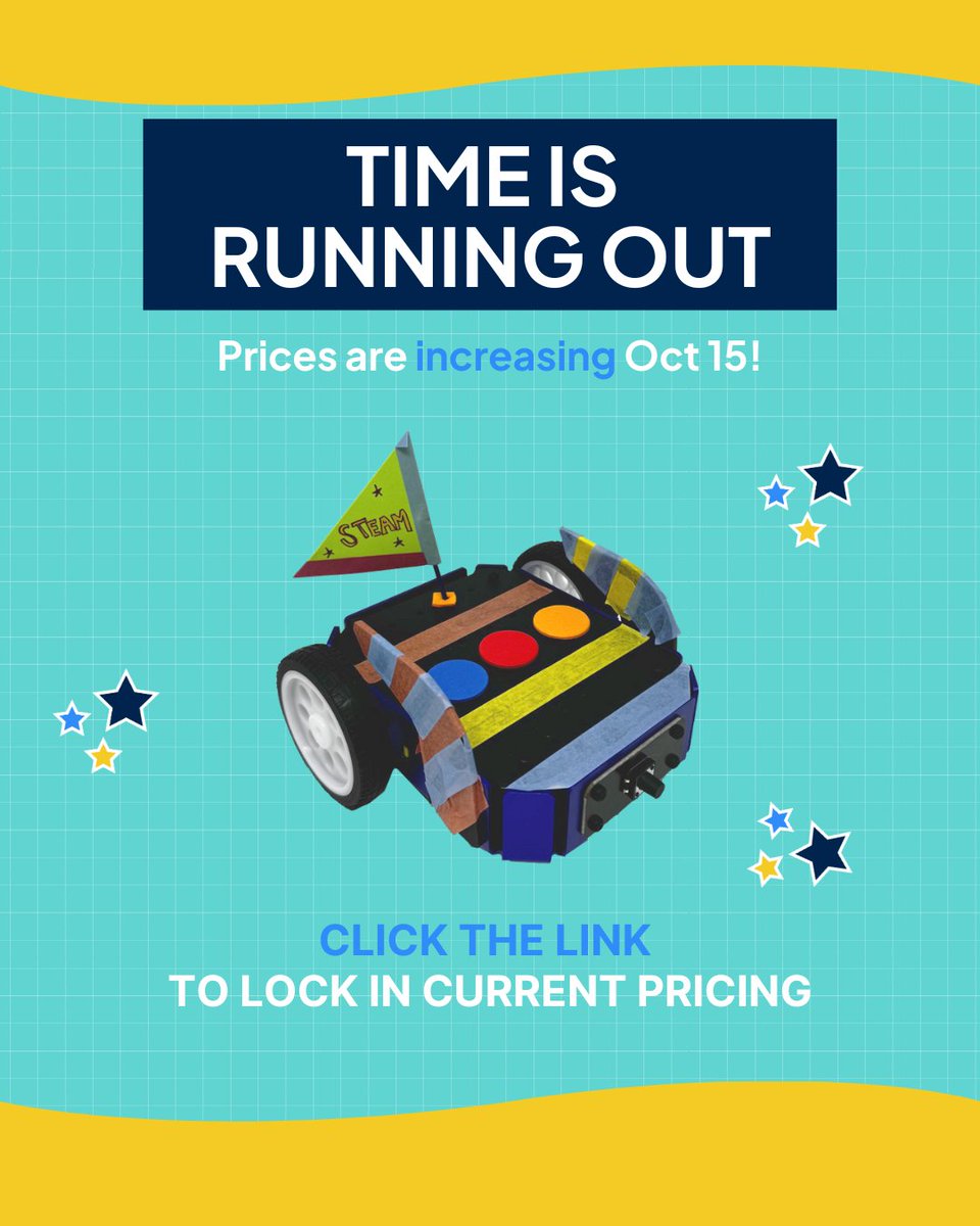 Schools using STEAM see up to 85% of students stay on task and report major gains in collaboration and creativity. That’s an investment worth making. 💡
Lock in your current TinkRworks pricing by October 15.
bit.ly/3IXF6kC
