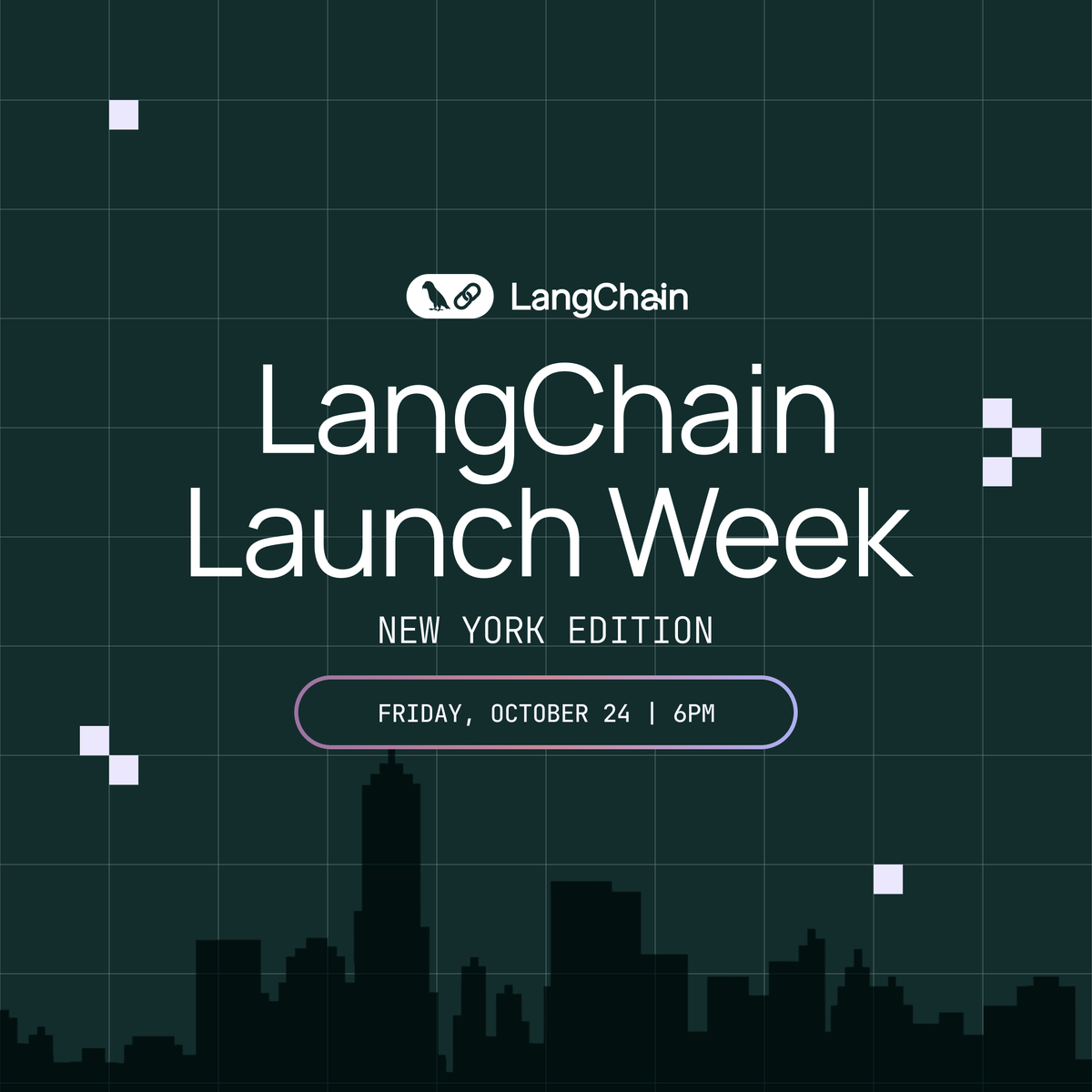 LangChainAI's tweet image. We're hosting meetups in San Francisco, Boston, and NYC to celebrate LangChain's 3rd birthday and share some amazing news!
Come hang with our engineering team, get a first look at our newest launches, and connect with other builders shipping agents in production.
Plus: food,…