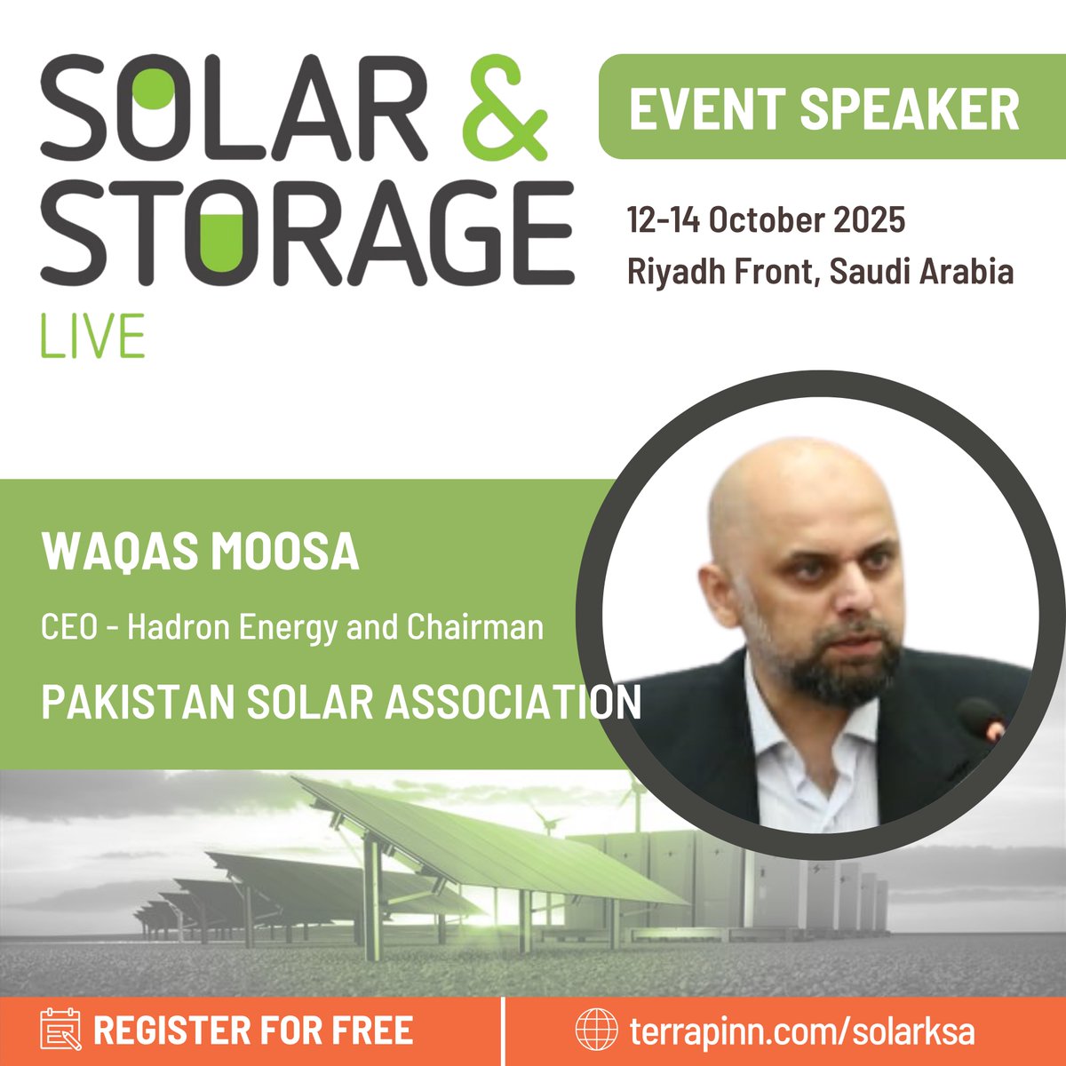 HadronSolar's tweet photo. 🌞 PRESENTATION ALERT!
Join us for “Designing Smart, Modular Storage Systems for C&amp;I and Residential Use”
📅 14th October | 🕓 16:00
📍 Solar Keynote Stage – Hall 2
🎟️ Register FREE: https://t.co/o2bBLPMzXK
#SolarStorageKSA #PakistanSolarAssociation #PSA #HadronSolar  #WaqasMoosa https://t.co/ouamXay3Sq