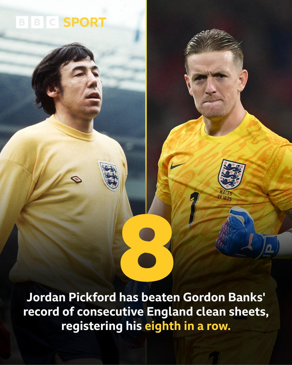 It's been almost a year since Jordan Pickford last conceded a goal whilst playing for England 👏