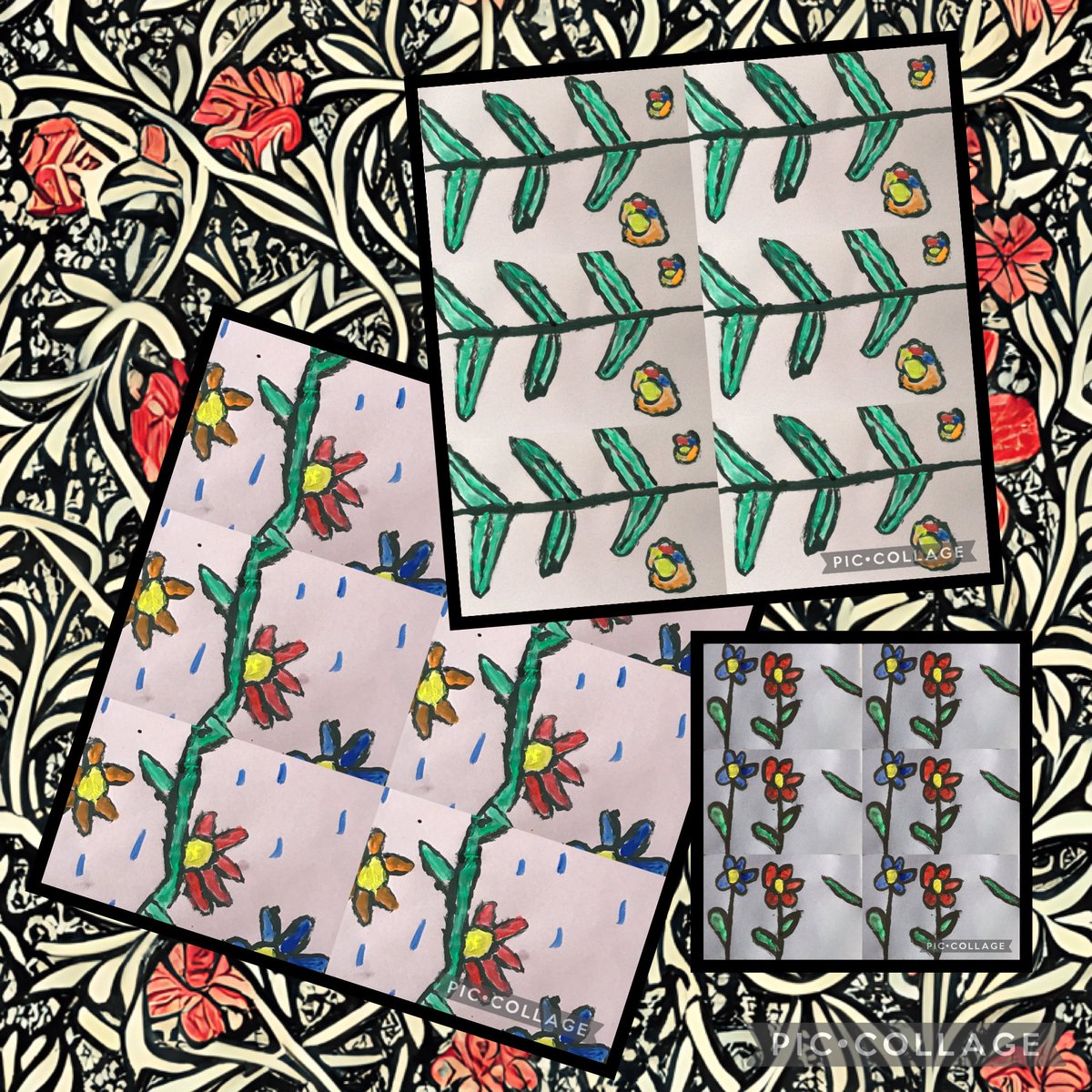 SJLCARDIFF's tweet photo. #Year3and4 We used our photography and ICT skills to turn our designs into wallpaper! #DigiWizards #Creative @SJLCARDIFF #ExpressiveArtsSJL #WilliamMorris https://t.co/j6yAN27G1s