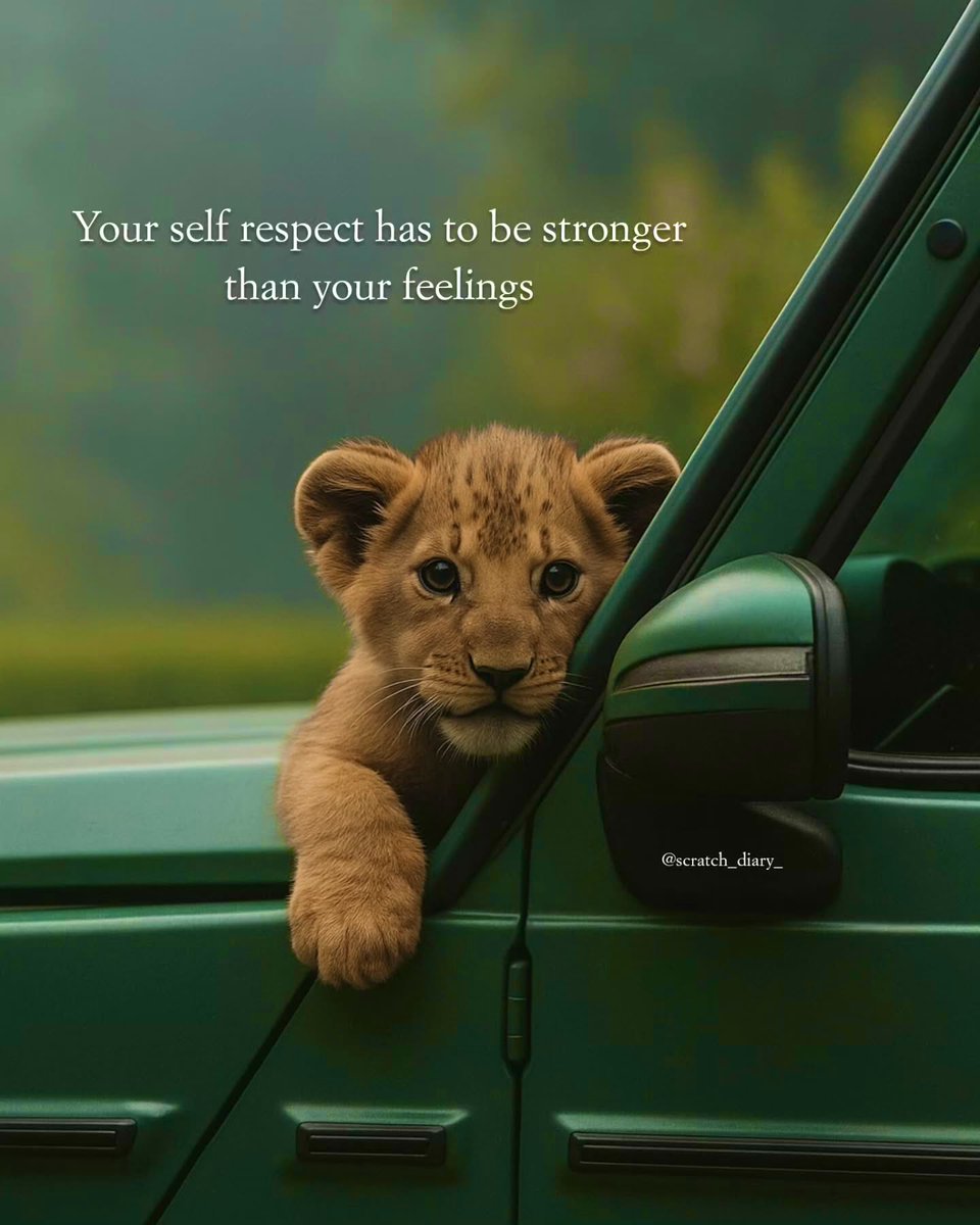 Your self respect has to be stronger than your feelings.