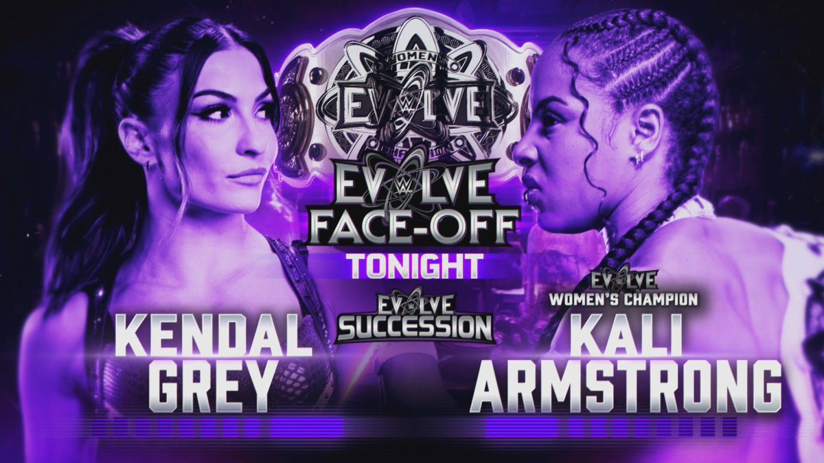 WWEEvolve_'s tweet image. 🏆 Wednesday, October 15, 2025 at 8 PM ET / 5 PM PT
📷LIVE on @Tubi (U.S.) &amp;amp; @YouTube (International) The stage is set for an epic clash!

&quot;Too Strong&quot; @Kali_wwe  defends her WWE Evolve Women’s Championship against the relentless &quot;The Arm Breaker&quot; @kendalgreywwe #EvolveSuccession