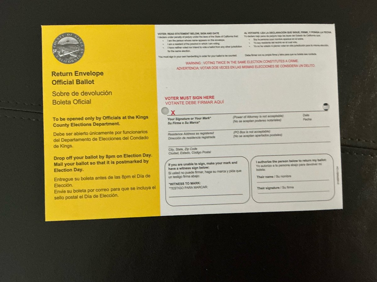 davidaarcher's tweet photo. @larryjones These are the actual envelopes for this CA election. And no the I Alex circle doesn’t show through https://t.co/PDnWPHwZdI