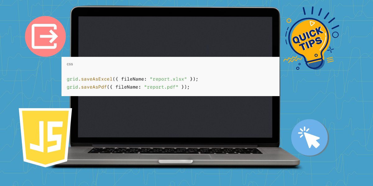 MESCIUS_inc's tweet image. Exporting to Excel or PDF in WidgeML with Wijmo? It’s a one-liner. Use grid.saveAsExcel() or grid.saveAsPdf() to instantly download formatted data—no extra libraries, no hassle.

See full examples and advanced options: bit.ly/48PEAzG

#javascript #microsoftexcel…