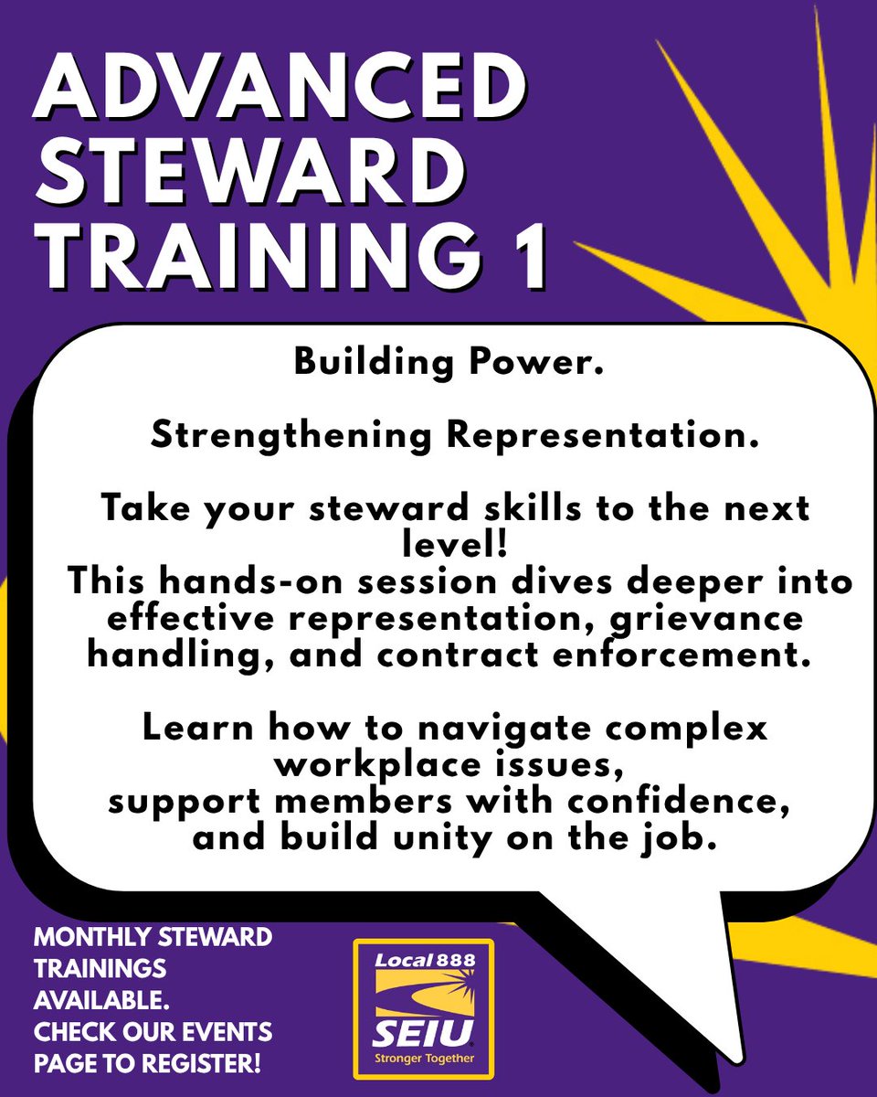 Trainings and Orientations Available! #strongertogether #seiulocal888 #unionstrong seiu888.org/events/
