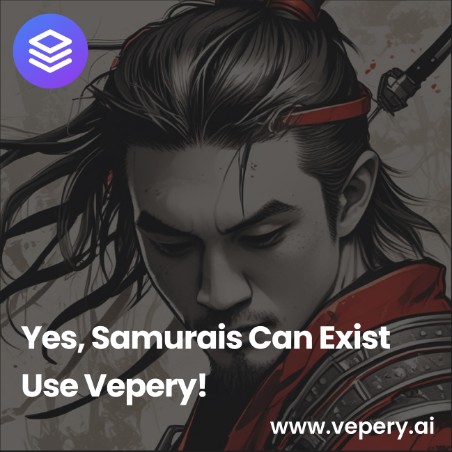 VeperyAi's tweet photo. Yes, Samurais Can Exist. Use Vepery! ⚔️
Want to transform yourself into a historical figure, a superhero, or a fantasy character? https://t.co/9ty3UJoA2T gives you the creative power to generate any image you can imagine. 
🎨 https://t.co/4YOqV5KaOL
#VeperyAI #GenerativeArt r https://t.co/qqbfWKCh78