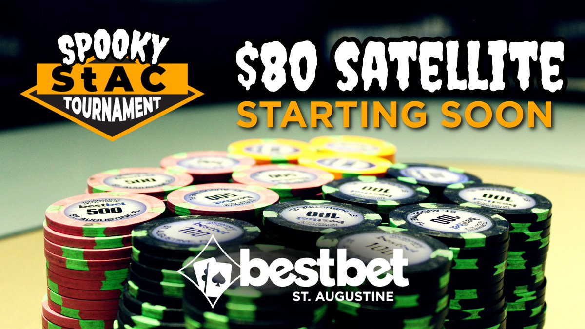bestbet_jax's tweet image. The FINAL satellite into tomorrow&apos;s Spooky StAC begins tonight at bestbet St. Augustine 🌙👻

💰 $80 Satellite, beginning at 7PM

#bestbetSTA #StAC #pokertournament #spookyseason