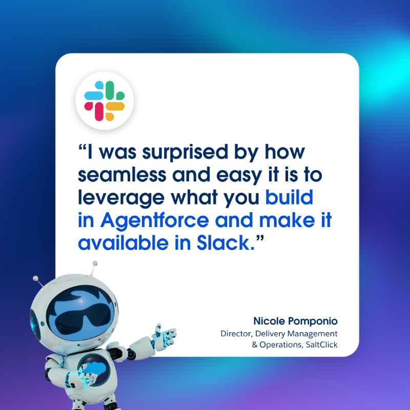 trailhead's tweet photo. 🔍 Get an inside look at how Nicole Pomponio of SaltClick stays ahead of the latest @Salesforce innovations—transforming teamwork with Agentforce and @SlackHQ: https://t.co/ElrgUY9z4t