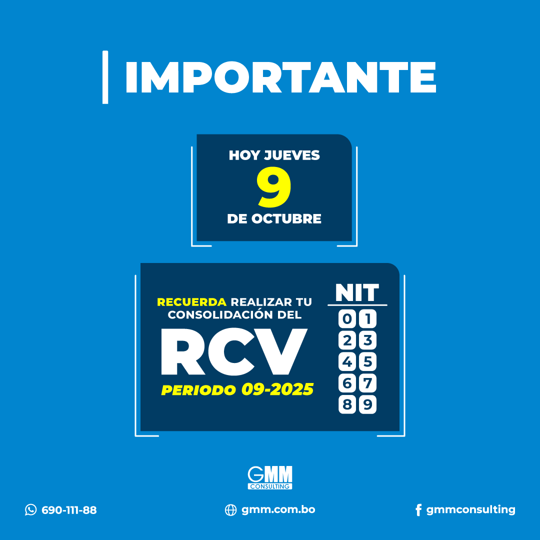gmmconsulting's tweet photo. 📅 HOY vencimiento #RCV Septiembre 2025
🔎 Necesitas ayuda ⁉️
✍️ Escríbenos 690-111-88

#gmm #siat #impuestos #impuestosNacionales #sin #IVA #IT #contador #contabilidad https://t.co/Jry7Tyw0Y4