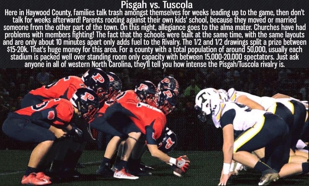 pitbullreece's tweet image. It’s Tuscola vs Pisgah week !! The biggest high school rivalry game in the state of NC and one of the biggest in the United States!! Here’s a pic talking about the rivalry and pics of me in highschool I played FB/LB in 9th then switched to DE/LB

#highschoolfootball #rivalry #NC