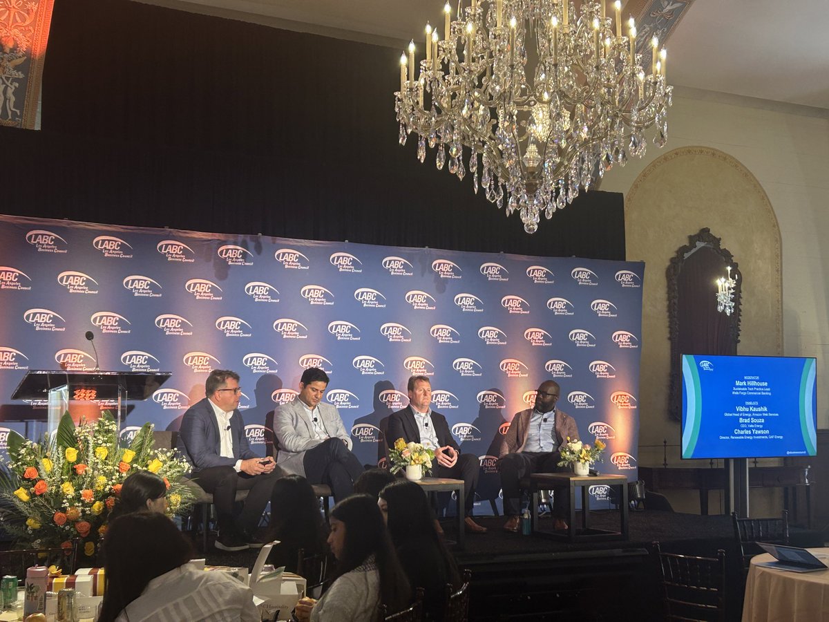 The “Cleantech Finance &amp; Investment Opportunities” panel is discussing the financing innovations driving clean tech growth across California. 

Hear from Vibhu Kaushik from <a href="/awscloud/">Amazon Web Services</a>, Brad Souza of Valta Energy, and Charles Yawson from GAF Energy

Tune in: labusinesscouncil.org/2025-sustainab…