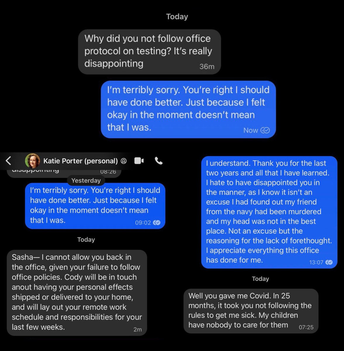 DoTheRightWing's tweet image. As I said the other day more stories will come out about how mentally unbalanced Katie Porter really is and here&apos;s another one. She fired a staffer in 2022 who apologized profusely for supposedly giving Porter Covid after the staffer explained her friend in the Navy was murdered…