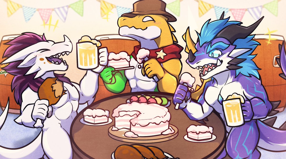 收到了生日礼物！！
感谢雷炎的赠图，梦幻联动！！  >w< 非常喜欢！
🎂Thanks for： <a href="/cqlydragon/">燧霆</a> 
🎨 Art by：<a href="/ZL_BROKEN/">BROKEN</a>