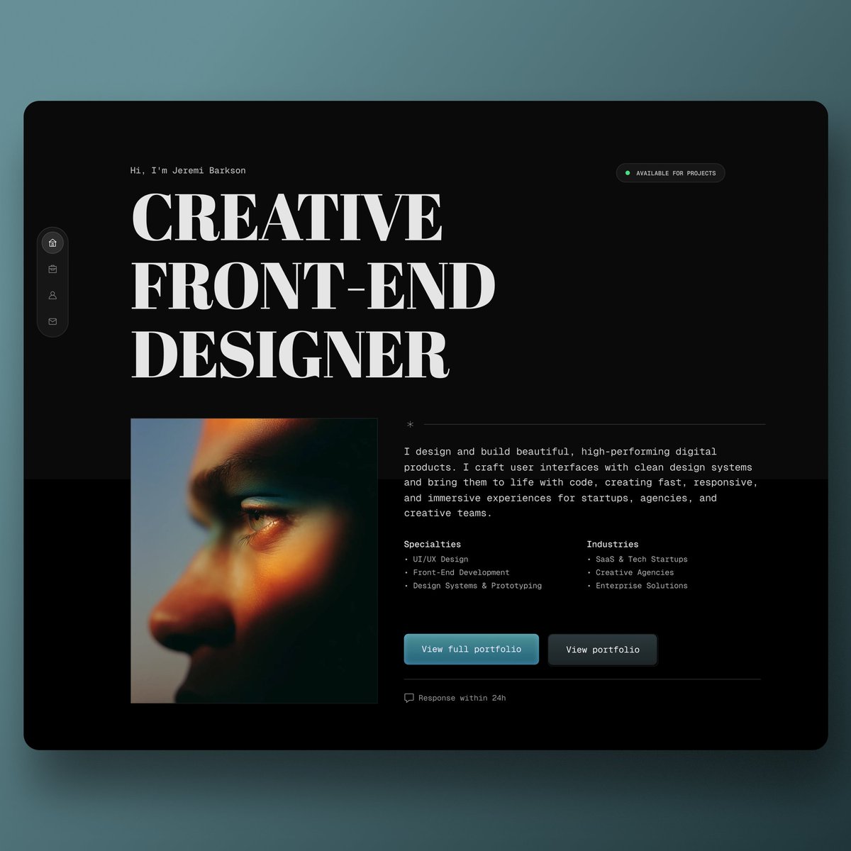 titepommee's tweet image. I just cooked a new portfolio hero section.