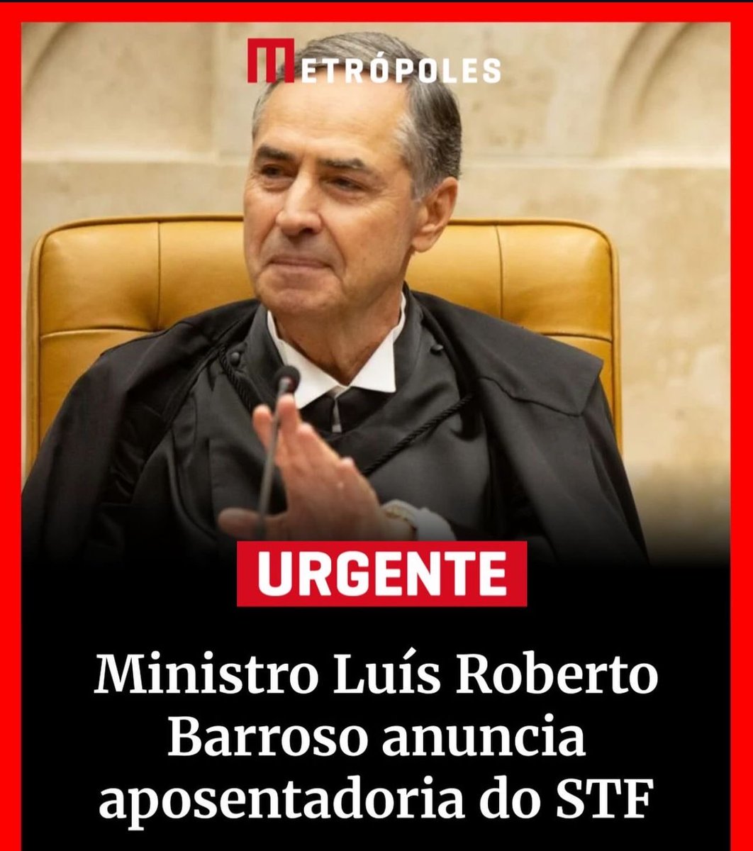 Depois de tanta sujeira feita, agora ele está correndo das consequências que logo alcançarão os comparsas do Lula no STF. Mas não se preocupe, Barrosito… aposentado ou não, você será cobrado por cada ato cometido contra a liberdade do povo brasileiro.