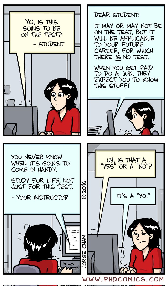 PHDcomics's tweet image. Study for life