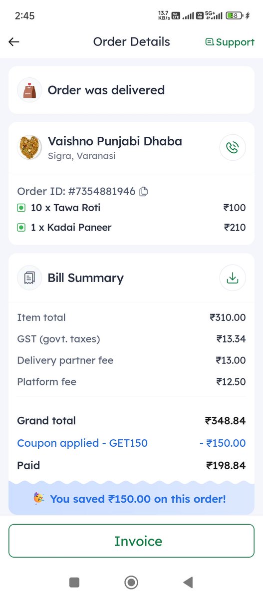 bjn_ramsingh's tweet photo. #zomato  प्रिय जोमैटो इस खाने में आपको तवा रोटी कहां दिख रही है ? यह मेरा आज का आर्डर है जिसमें मैने 10 तवा रोटी और एक कढ़ाई पनीर का आर्डर किया था लेकिन मुझे तवा रोटी की जगह तंदूर रोटी दिया गया है क्या यह सही है और किस हद तक सही है । इसमें खान की डिटेल्स और सामग्री दोनों है https://t.co/C05kxxjtv7