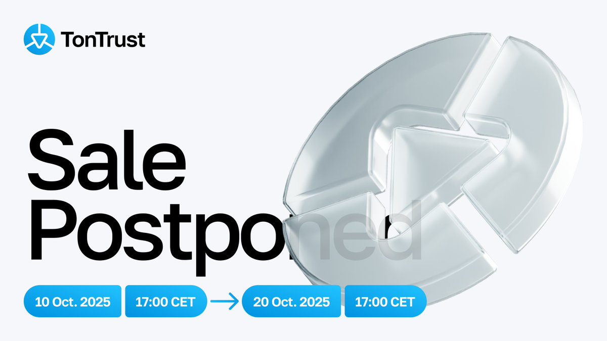 tontrusten's tweet photo. 🤟 Hello everyone, the TonTrust team is here!

☁️ We want to share important news: The pool opening date is being postponed from 10 Oct. to 20 Oct.

🤠 This postponement is related to an upcoming major partnership🙏, and to ensure everything goes smoothly, a bit more time is needed!

😏 Please don’t be upset and bear with us a little longer—this wait will benefit both us and you.

🤝 While you’re waiting for the pool to open, invite your friends and earn referral rewards!

Sincerely, The TonTrust Team 🫶
 https://t.co/Lxpy2n1Wn4