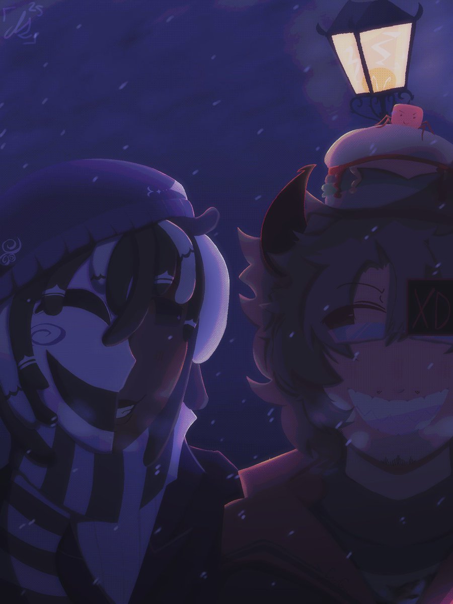DamiensSecret's tweet photo. bleeeh i have 77noli college stuff   
cuties at night in the snow   im no good at bgs.  #007n7 #noli #forsaken #77noli https://t.co/ZPAmZmkzzu