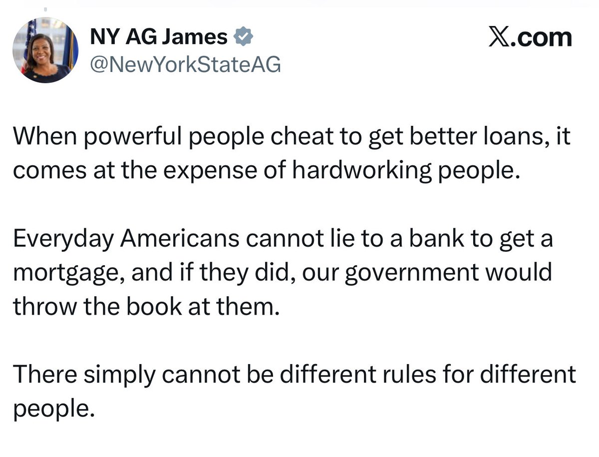 alexbruesewitz's tweet image. “There simply cannot be different rules for different people.” - Letitia James

I totally agree! 

No one is above the law!